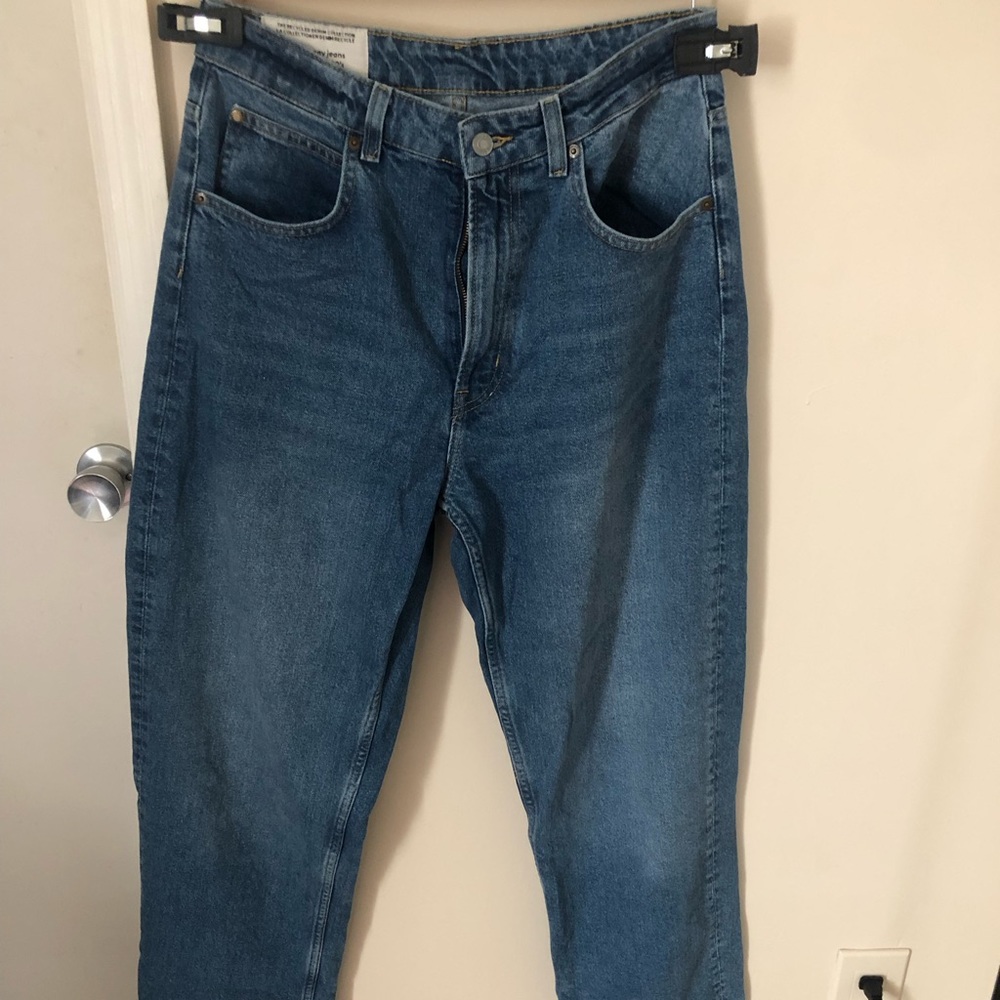 H&M 90s Baggy Jeans in Medium Blue Wash Size 8